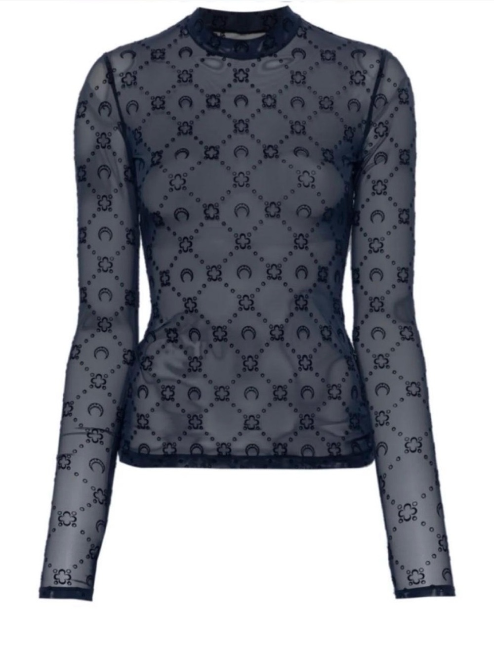 Marine Serre Black Mesh Top